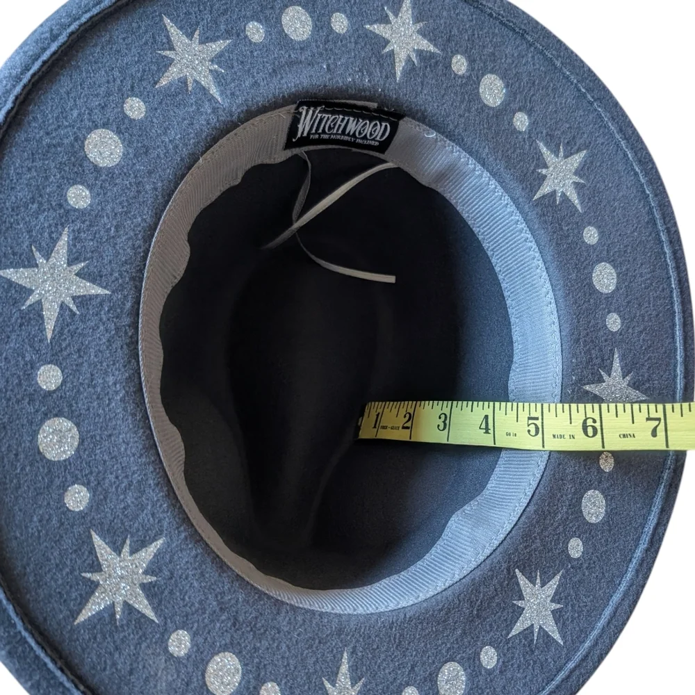 Witchwood Grey With Silver Starburst Vegan Felt Hat - Picture 5 of 8